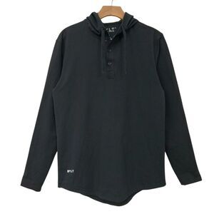 BYLT LUX Hooded Henley Mens Small Black Gym Casual Premium Active Athletic